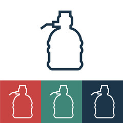 Linear vector icon with bottle of water