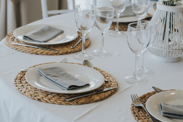 montaje de mesa almuerzo cena boda 