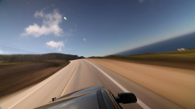 Pacific Coast Highway beach / ocean drive hyper lapse / time lapse