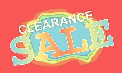 Fototapeta premium Sale clearance pastel colour paper cutout vector