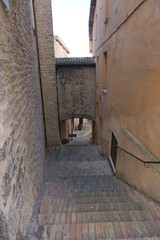 Fototapeta na wymiar staircase in the historic center of the medieval town spoleto umbria italy