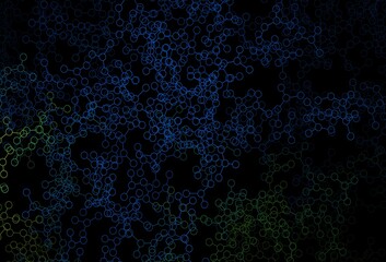 Dark Blue, Green vector background with forms of artificial intelligence.