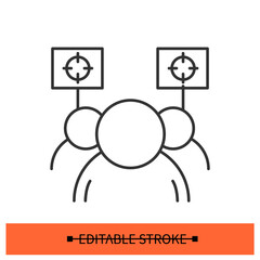 Social protest icon. Alternative movement demonstration simple vector illustration. Concept antiglobalism, or small group political or environmental demand. Editable stroke vector illustration