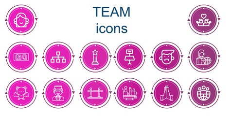 Editable 14 team icons for web and mobile