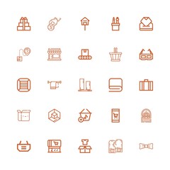 Editable 25 box icons for web and mobile