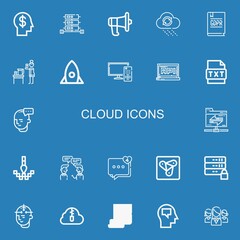 Editable 22 cloud icons for web and mobile