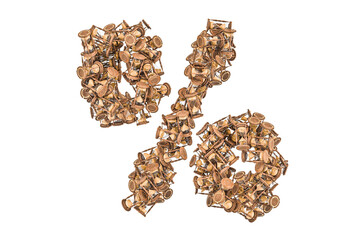 Percent symbol from hourglass, 3D rendering