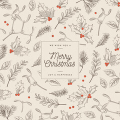 Christmas background in vintage style