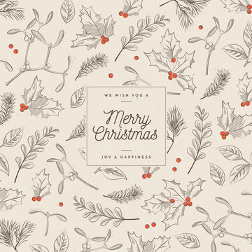 Christmas Background In Vintage Style