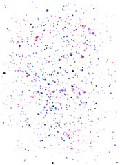 Handmade colored splatter, white background. Watercolor paint spatter, spots, dots, splashing in different sizes. Backdrop for overlay or montage.	