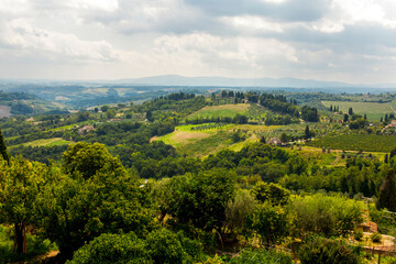 Naklejka premium Rural landscapes of beautiful Tuscany, Italy