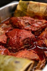 barbacoa de picaña en hoja de agave y a carbón.

 