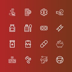 Editable 16 disease icons for web and mobile