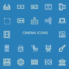 Editable 22 cinema icons for web and mobile