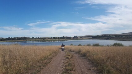 woman on the river bank
