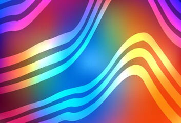 Dark Multicolor vector background with wry lines.