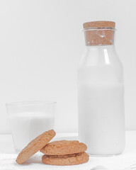 bottle of milk and cookies