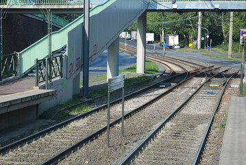 Fototapeta premium Train station photographed in Marburg, Germany. Picture made in 2009.