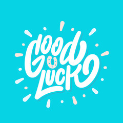 Good luck. Farewell card. Vector lettering.