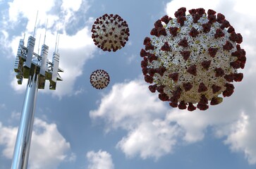 5g Coronavirus 3d illustration