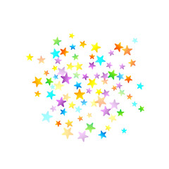 Rainbow Festive Confetti. Carnival Star Falling.