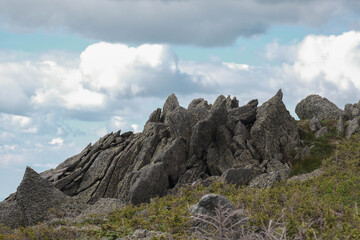 mountain landscape with clouds