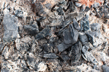 Coal mineral black cube stone texture background. Close up.