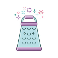 kawaii kitchen cheese grater icon cartoon illustration