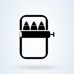 canned fish. Simple modern icon design illustration.