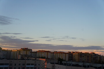 sunset over the city