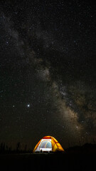 Fototapeta na wymiar Tent Under Milky Way Galaxy 