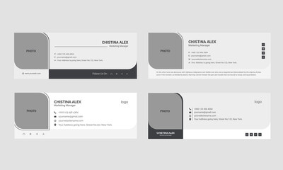 Simple Email Signature Design, Corporate email, vector design