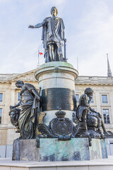 Statue of Louis XV (built in 1818) at Place Royale in Reims, Champagne-ardenne, France. 