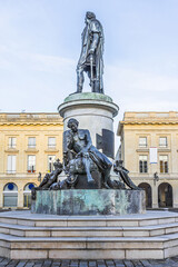 Statue of Louis XV (built in 1818) at Place Royale in Reims, Champagne-ardenne, France. 