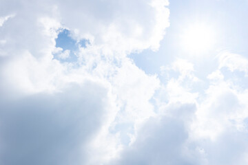 landscape of blue sky and clouds background 