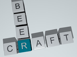 Beer: craft beer combined by dice letters and color crossing for the related meanings of the concept. background and art