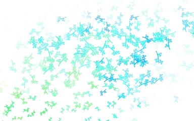 Light Blue, Green vector elegant pattern with branches.