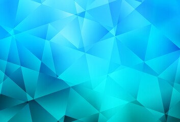 Fototapeta premium Light BLUE vector gradient triangles texture.