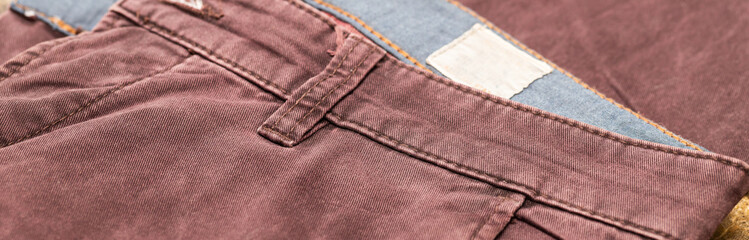 Fototapeta na wymiar Dark cherry Denim Texture. Denim background of jeans of unusual color