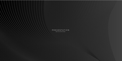 Modern abstract black lines background with abstract wave spiral modern element for banner, presentation design and flyer