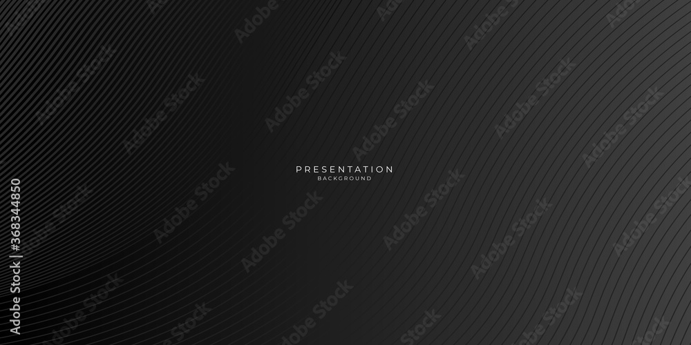 Sticker modern simple black background with abstract wave spiral modern element for banner, presentation des
