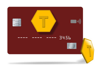 A virtual credit card is seen with tokens used to safely pay for transactions in this illustration about tokenization of credit accounts..