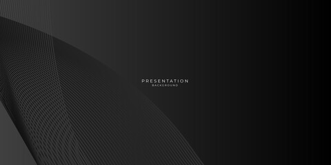 Black background with abstract wave spiral modern element for banner, presentation design and flyer