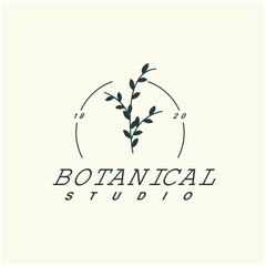 Design logo symbol icon sign. Illustration vector of an organic leaf. Graphic plant element logo. Botanical nature flower logo. minimalist organic concept beautiful logo minimalist Free Vector.