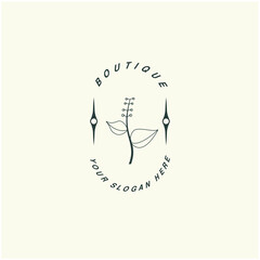 Design logo symbol icon sign. Illustration vector of an organic leaf. Graphic plant element logo. Botanical nature flower logo. minimalist organic concept beautiful logo minimalist Free Vector.