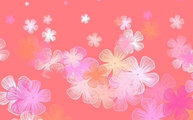 Fototapeta premium Light Pink, Yellow vector natural artwork with flowers.