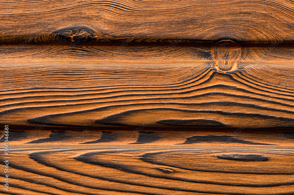 Wall mural vintage wood texture with knots. closeup topview.