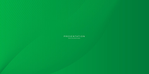 Green abstract presentation background with wave lines