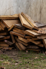 wooden boards a lot of building materials vertical set yard sawmill background building