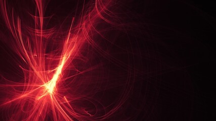 Abstract 3d rendered futuristic texture (8K). Dynamic detailed organic fractal patterns. Vibrant red and black art background texture. Partially blurred.